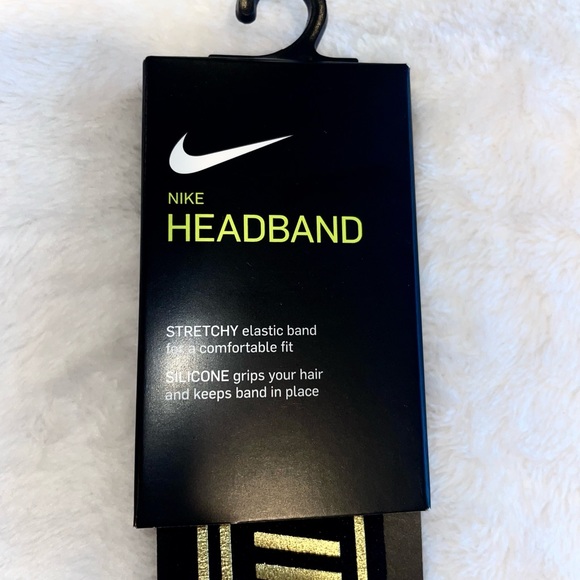 Nike Black Gold Wide Swoosh Logo Headband NWT - Picture 3 of 8